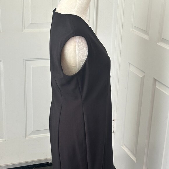 Calvin Klein Dress Women's Black Faux Wrap D-Ring Sleeveless Size 10 - Picture 4 of 11